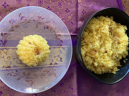 vegan saffron Rice | Kesar Bhat